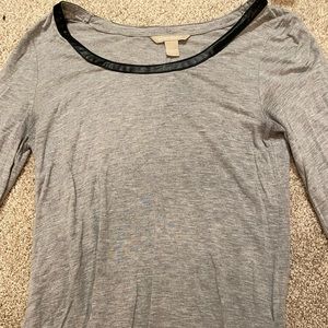 Grey Banana Republic shirt leather detail